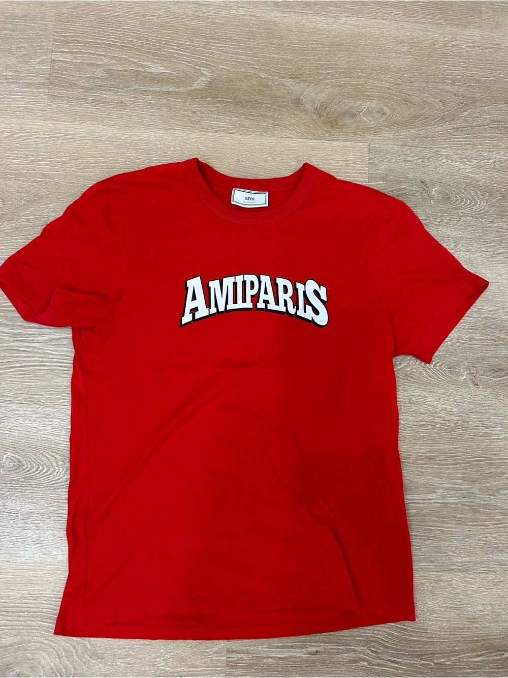 AMI Alexandre Mattiussi Ami Paris Logo Red T-Shirt Men’s Large Portugal